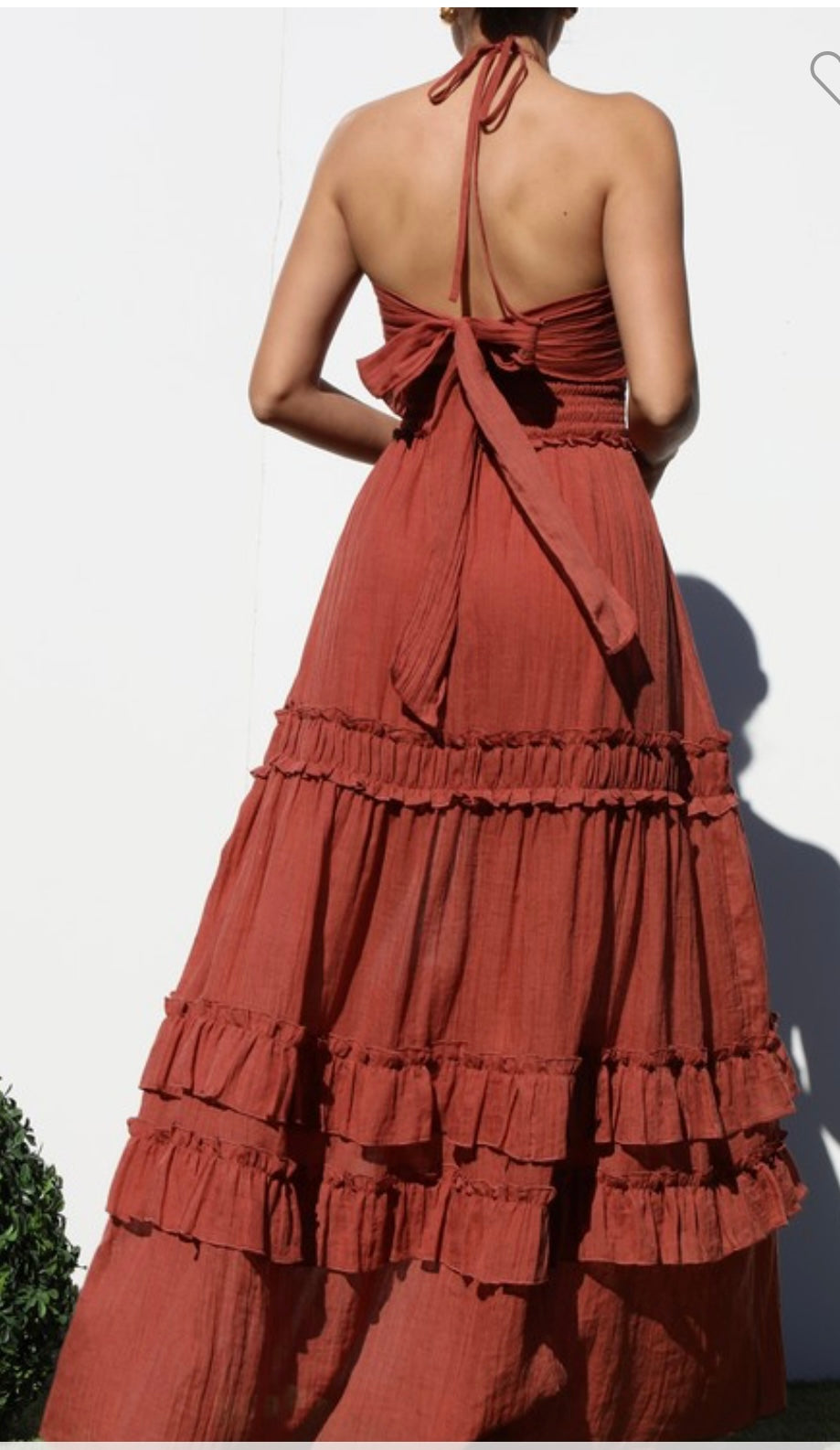 V Neck Woven Maxi Dress