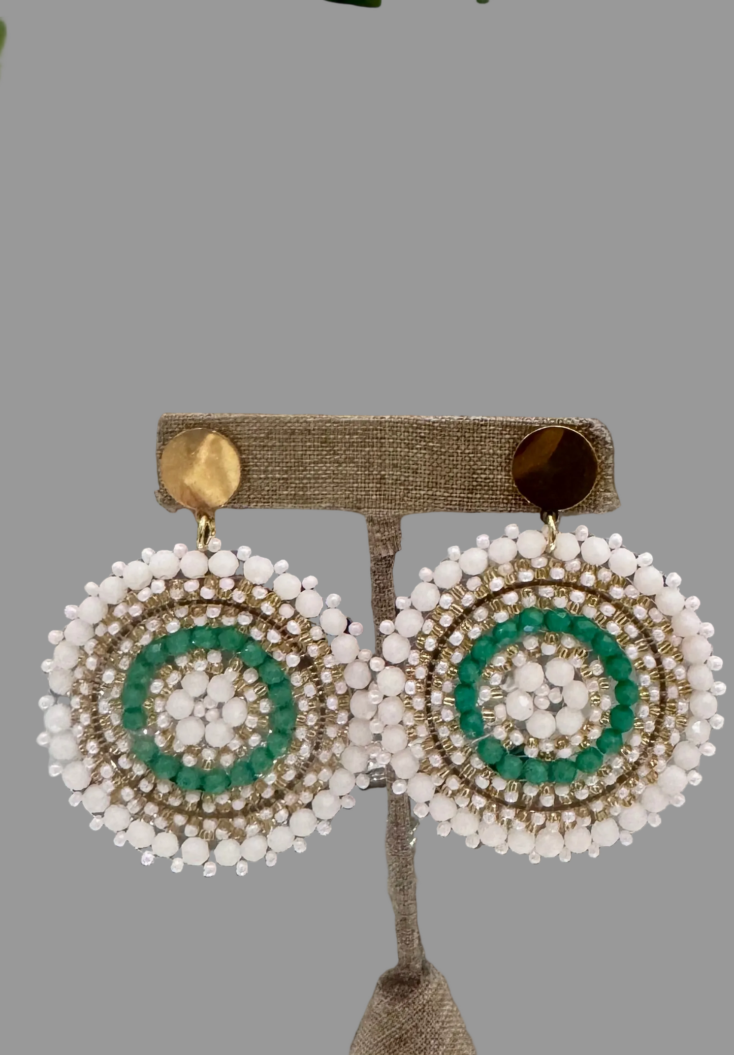Aretes White & Emerald Luxe