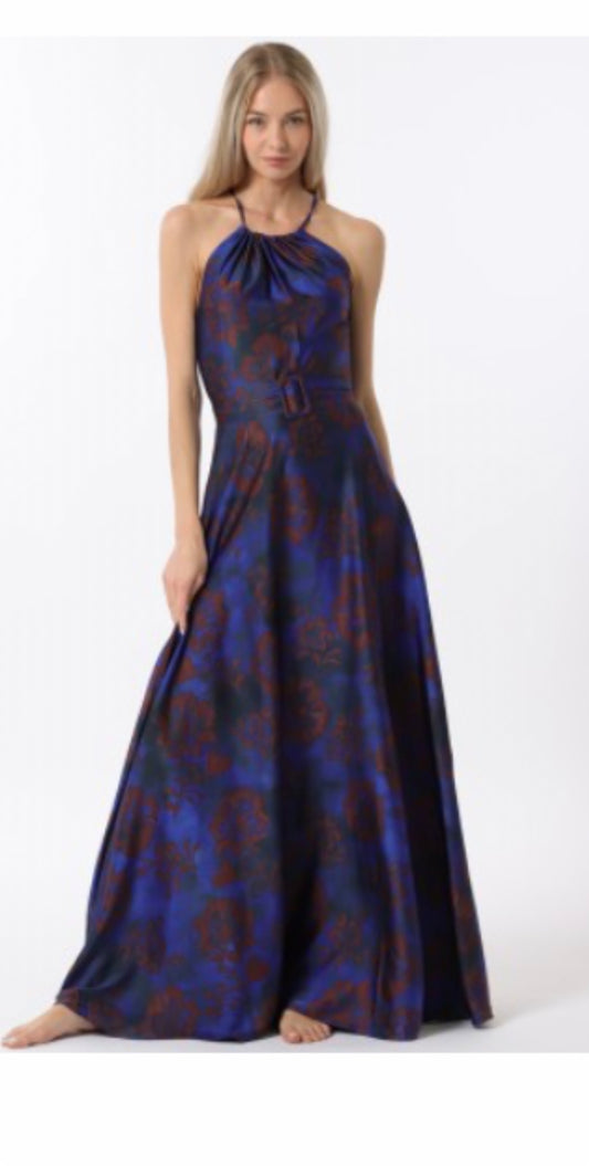 Halter Satín Midnight Bloom