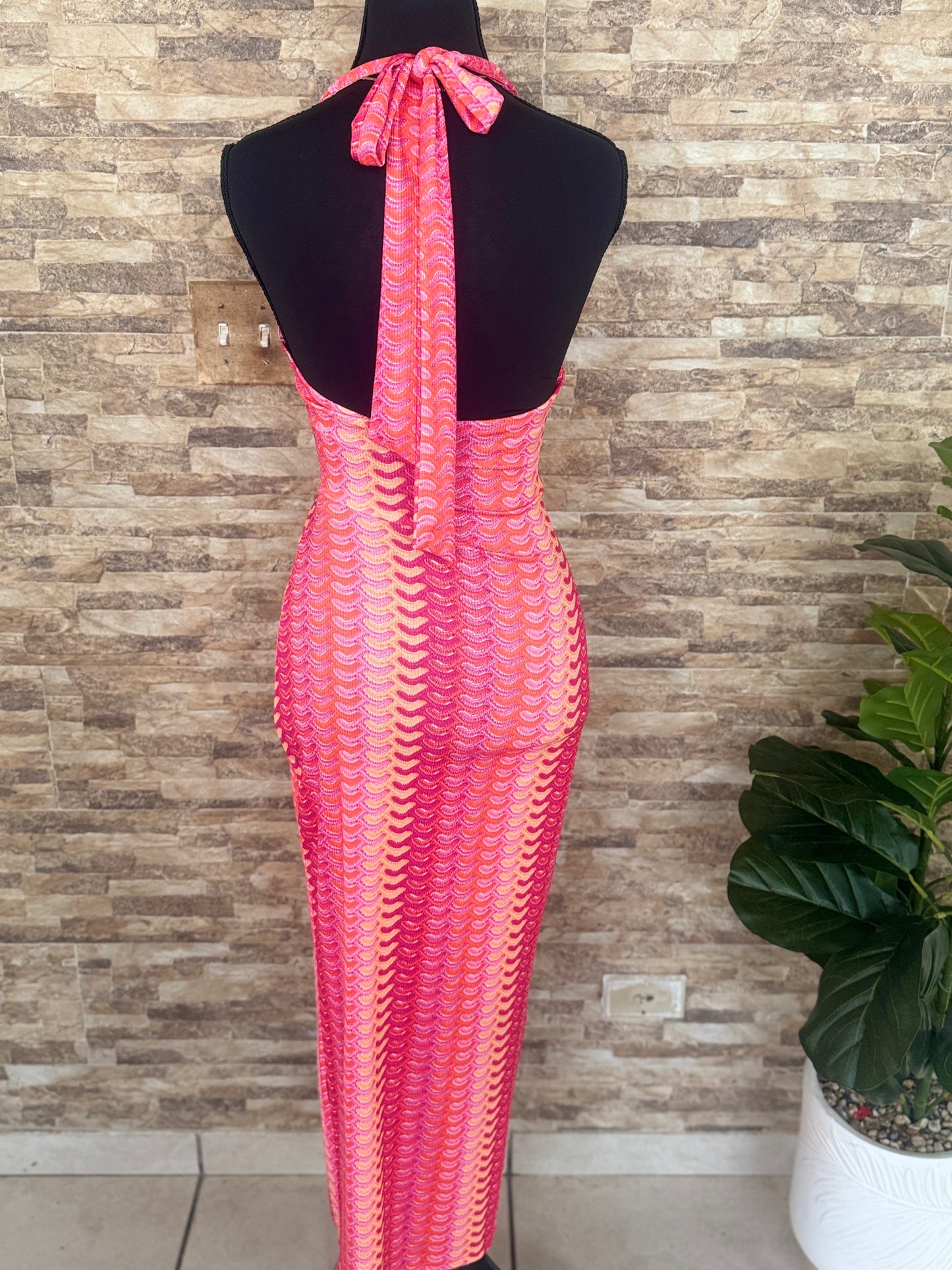 Vestido Midi Cut-Out Estampado
