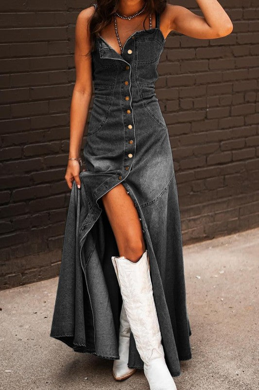 Maxi Dress Denim – Edición Casual-Chic