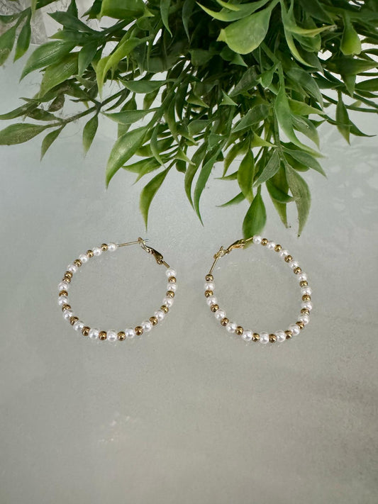EARRING SS W PEARL